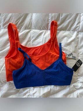 Organic Basics Orange Ribbed Tank Bralettes